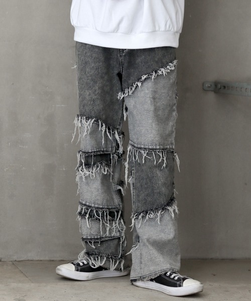 パンツ Remake Denim Pants セール】remake design denim pants/リメイクデザイン デニム