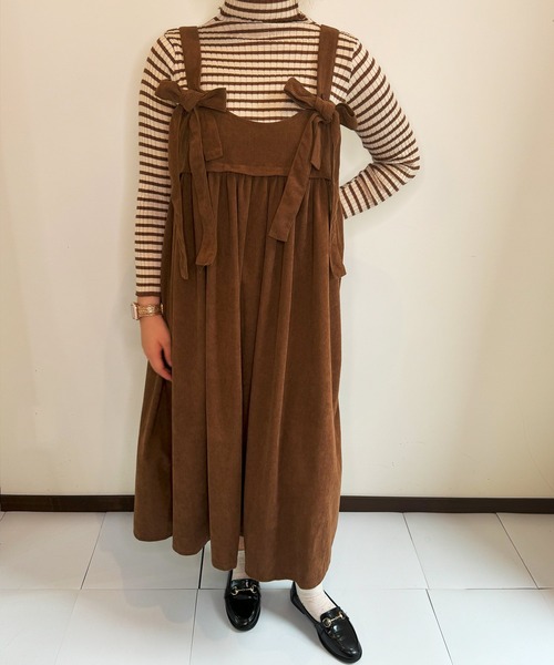 nowos コーデュロイワンピース月末削除します 新色追加!/ベストセラー】マキシキャミワンピース《WEB限定