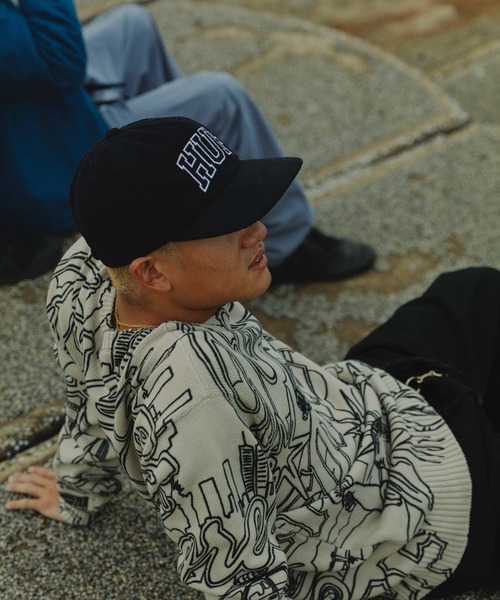 HUF総柄ニットセーター HUF セーター ニット FOREVER CREWNECK SWEATER / 総プリント