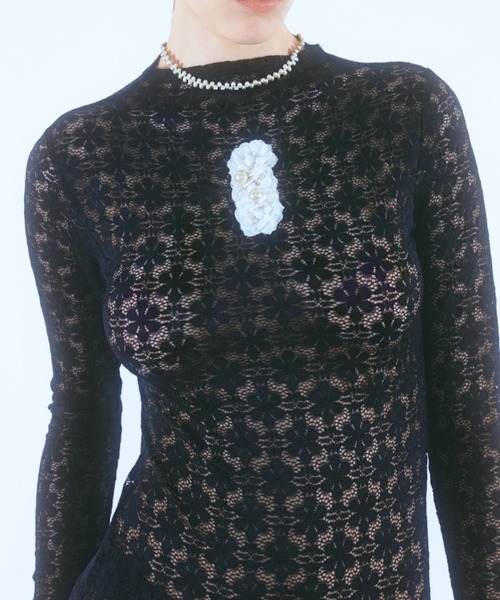 tシャツ 「IRIS47」dahlia race top / ダリア レース トップ レディース