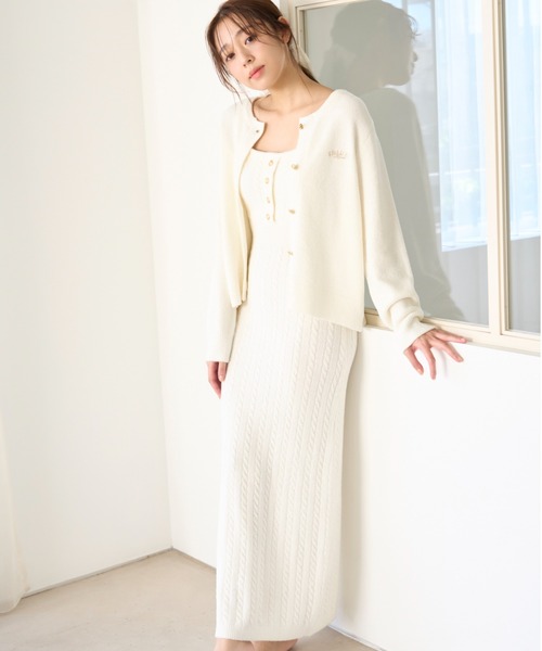 SNIDEL HOME ルームウェア 部屋着 「Milky」 ケーブルワンピース