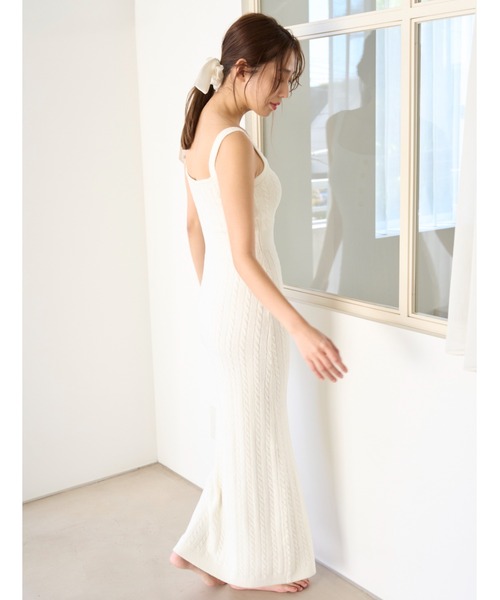 SNIDEL HOME ルームウェア 部屋着 「Milky」 ケーブルワンピース