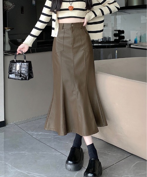 スカート フェイク レザー ミモレ丈 マーメイド ZOZOTOWN Yahoo 店 - 通販 - Yahoo ショッピング
