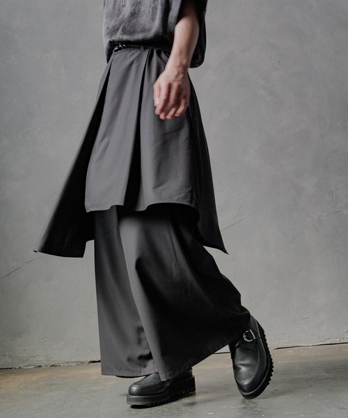 HARE ハレ　スカートレイヤードパンツ　ワイドスラックス HARE スラックス SKIRTレイヤードパンツ(HARE) メンズ