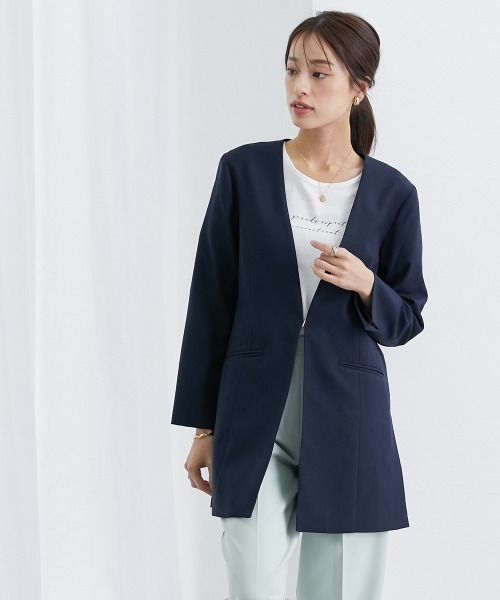 7days Life Styling ジャケット ノーカラージャケット サイドスリット