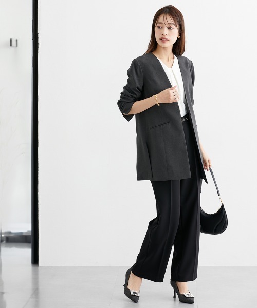 7days Life Styling ジャケット ノーカラージャケット サイドスリット