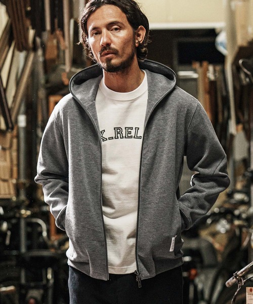 wjk reluxe パーカー mpa3721-cardboard knit zip up hoodie ジップ