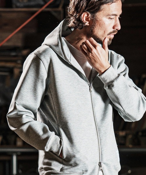 wjk reluxe パーカー mpa3721-cardboard knit zip up hoodie ジップ