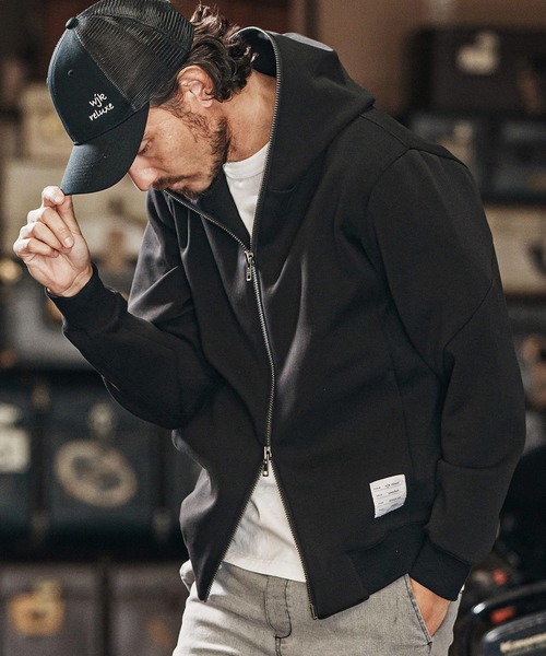 wjk reluxe パーカー mpa3721-cardboard knit zip up hoodie ジップ