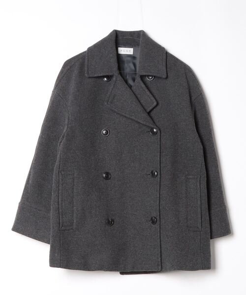 【新品タグ付】 PLST プラステ シャギーチェスターコート M グレー PLST(プラステ)公式 | シャギーチェスターコート