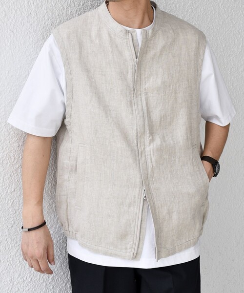 美品✨超希少 Ermenegildo Zegna リネン 麻 ベスト ジレ SHIPS any ベスト ジレ any:「洗濯機可能」NOVELTEX リネン