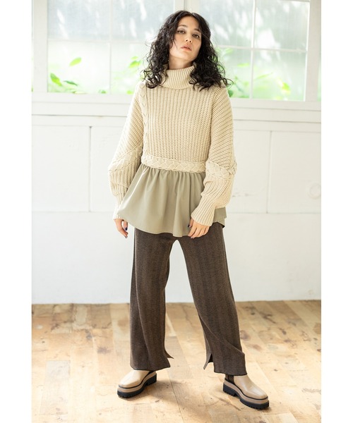 「OSMOSIS」 タートルネックニット ONE SIZE ブラック レディース_画像2