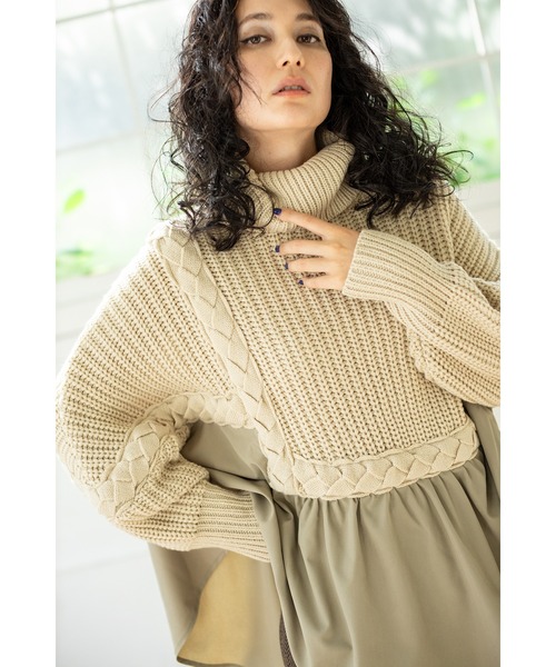 「OSMOSIS」 タートルネックニット ONE SIZE ブラック レディース_画像5