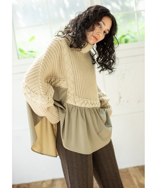 「OSMOSIS」 タートルネックニット ONE SIZE ブラック レディース_画像6