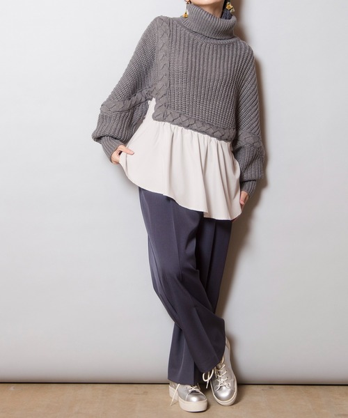 「OSMOSIS」 タートルネックニット ONE SIZE ブラック レディース_画像8