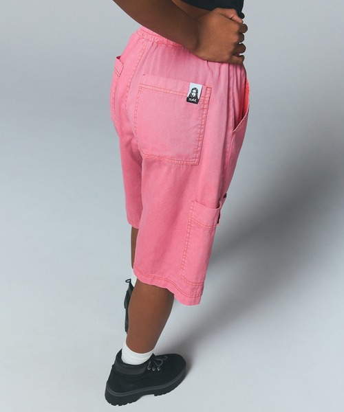 大人気 X-girl FADED FACE EASY HALF PANTS ワンポイント◎ X-girl パンツ FADED FACE EASY HALF PANTS レディース