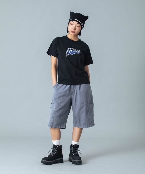 X-girl パンツ FADED FACE EASY HALF PANTS レディース