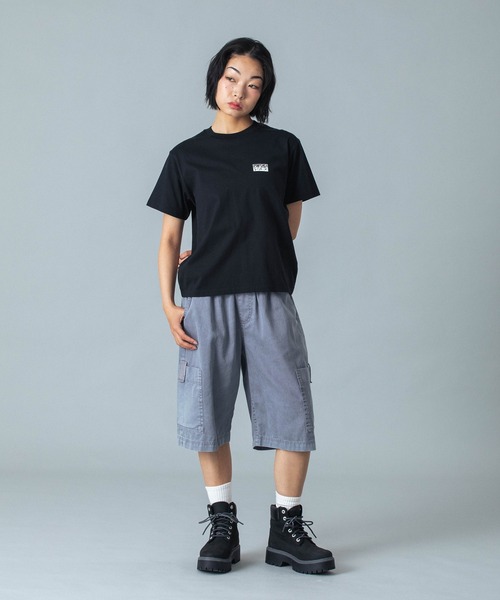 パンツ X-girl MESSAGE AND FACE FADED SWEAT PANT X-girl パンツ FADED FACE EASY HALF PANTS レディース