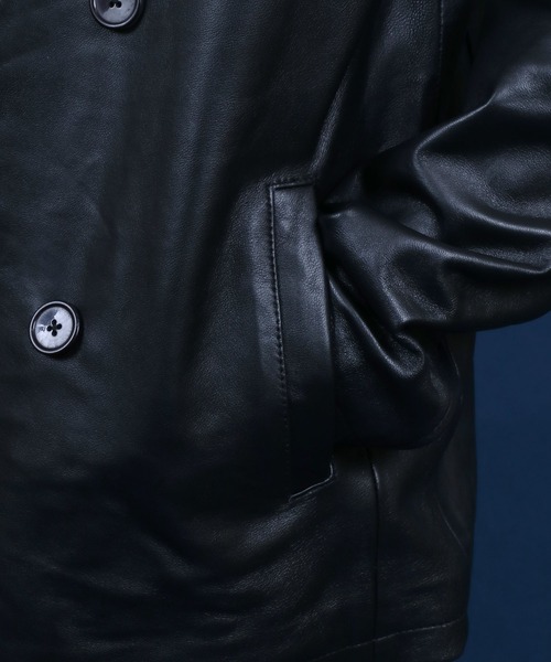 ANPAS（アンパス） pコート ピーコート Sheepskin Leather Pea Coat/羊