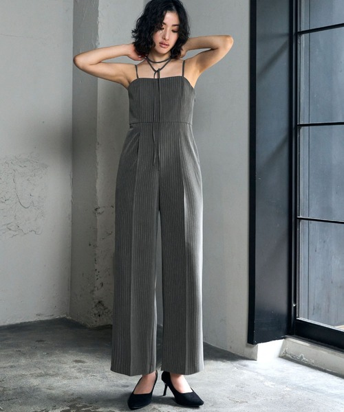 GIRL DRESS FOR NOW パンツドレス ピンストライプ オールインワン 結婚