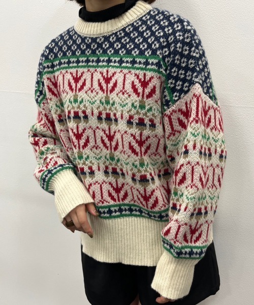 「nemne store」 長袖ニット SMALL アイボリー レディース_画像8