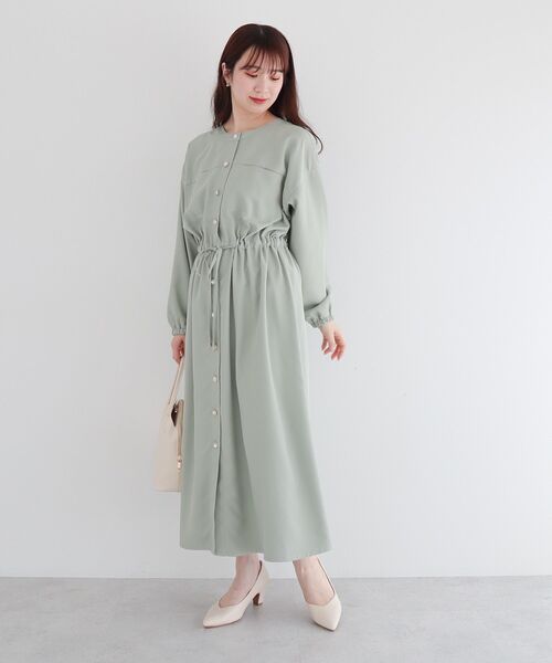 ELENCARE DUE ワンピース ・ELENCARE イロイロ釦ワンピース