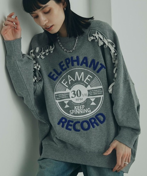 「GENE HEAVENS」 スウェットカットソー FREE グレー レディース GENE HEAVENS 「GENE HEAVENS」 スウェットカットソー ONE SIZE