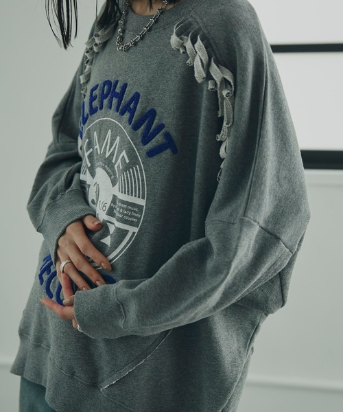 「GENE HEAVENS」 スウェットカットソー FREE グレー レディース GENE HEAVENS 「GENE HEAVENS」 スウェットカットソー ONE SIZE