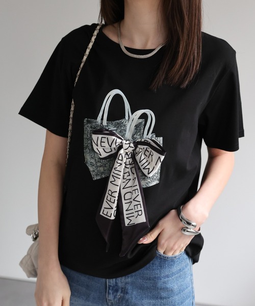 sakishimatokyo tシャツ 半袖 ドッキングリボントップス/Tシャツ/半袖