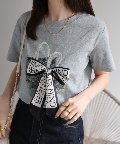 sakishimatokyo tシャツ ドッキングリボントップス/Tシャツ/半袖