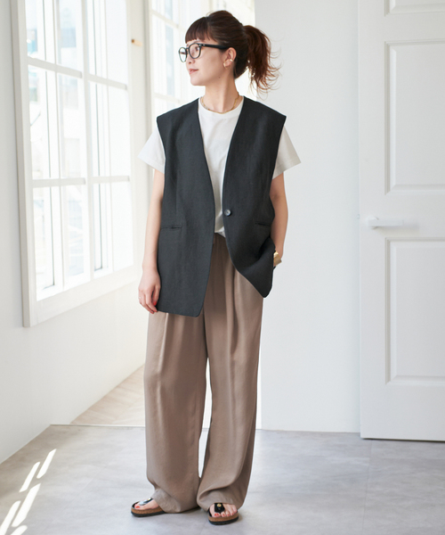 Spick&Span♡リネンベスト♡夏　大人　上品カジュアル Spick&Span♡リネンベスト♡夏 大人 上品カジュアル スピック