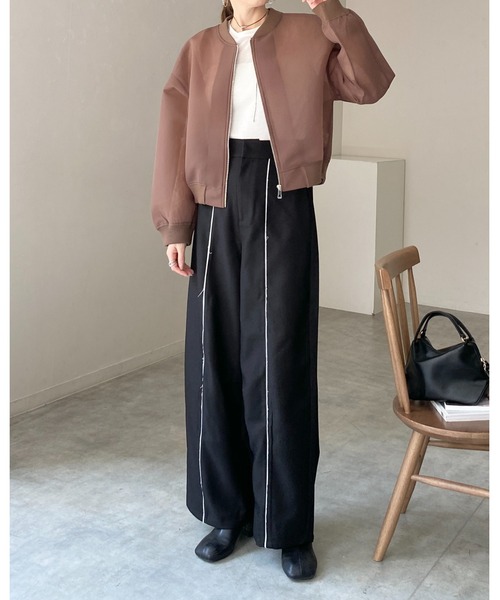 She's Closet ブルゾン アウター ノーカラー長袖ショート丈