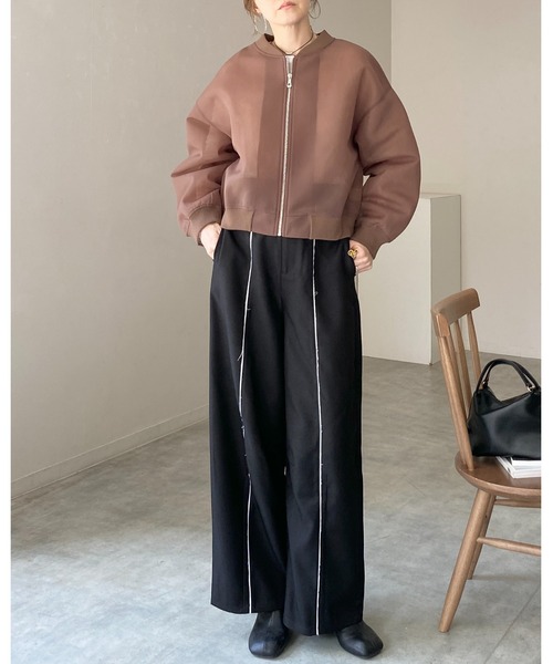 She's Closet ブルゾン アウター ノーカラー長袖ショート丈