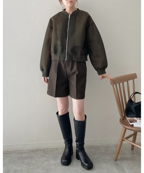 She's Closet ブルゾン アウター ノーカラー長袖ショート丈