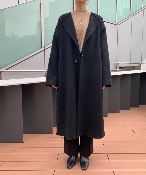 lounge dress コート　新品未使用 Loungedress 「LOUNGEDRESS」 ノーカラーコート FREE ブラウン