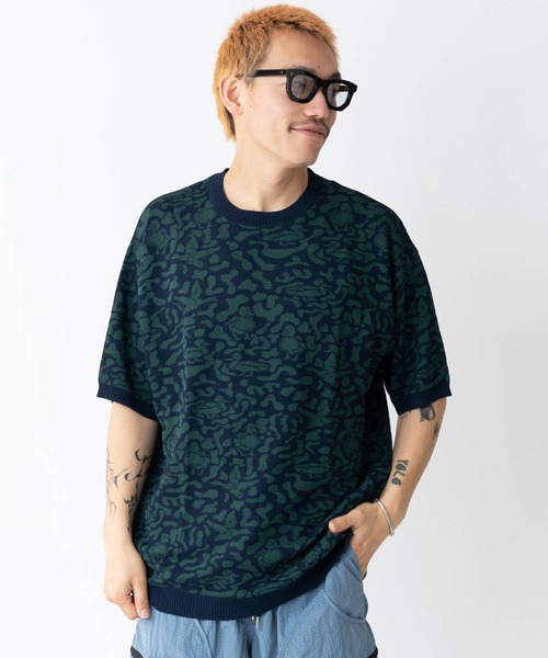 ウェアマスターズ　ニット　未使用 gym master（ジムマスター） tシャツ ジャーガードニットカモ柄Tee