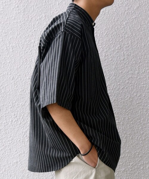 CONFECT リネンコットンストライプスキッパーシャツ CONFECT リネンコットンストライプスキッパーシャツ | Shop at