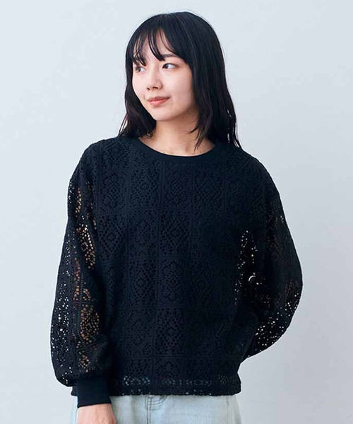 リブ　イン　コンフォート　華やかさとらくちんさを兼ね備えたインナー付きレーストップスセット レディース