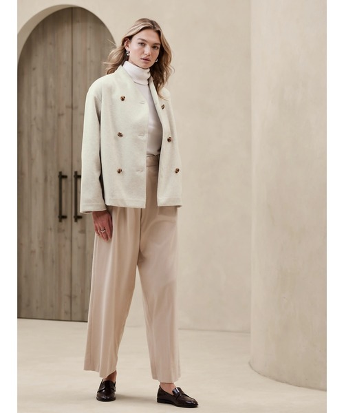 「BANANA REPUBLIC FACTORY STORE」 ノーカラーコート S ベージュ レディース_画像6