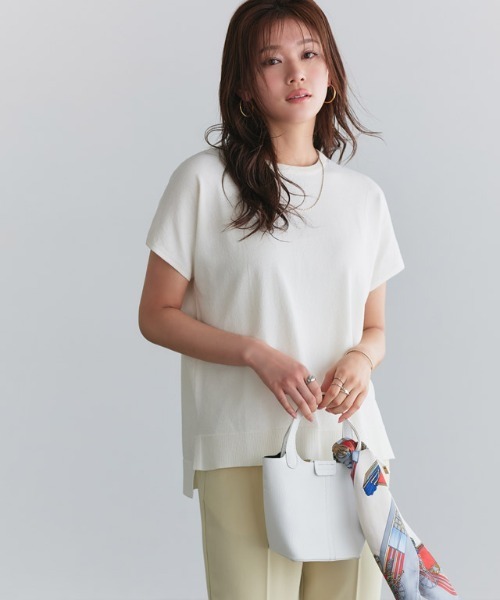 B448-72 ANNA MOLINARI フレンチスリーブ ニット 38 B448-72 ANNA MOLINARI フレンチスリーブ ニット 38（セール