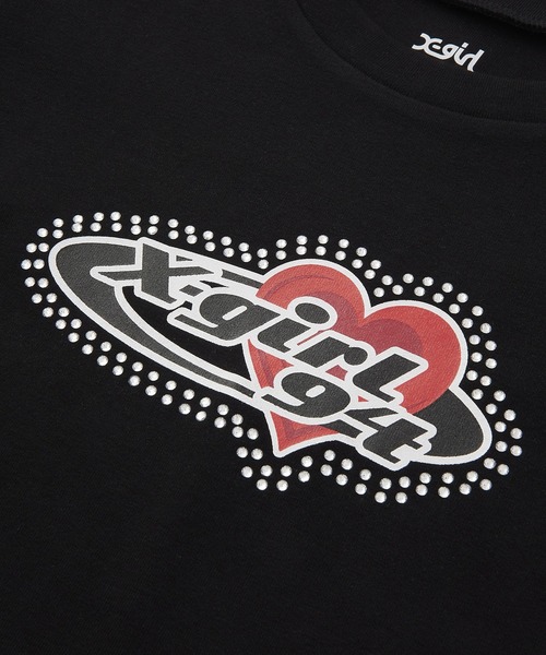tシャツ PLANET HEART LOGO S/S BABY TEE レディース X-girl tシャツ PLANET HEART LOGO S/S BABY TEE レディース