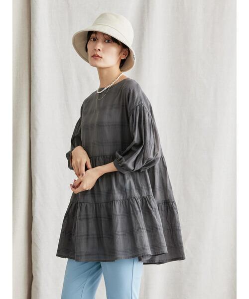 「AMERICAN HOLIC」 7分袖チュニック M ブラック レディース
