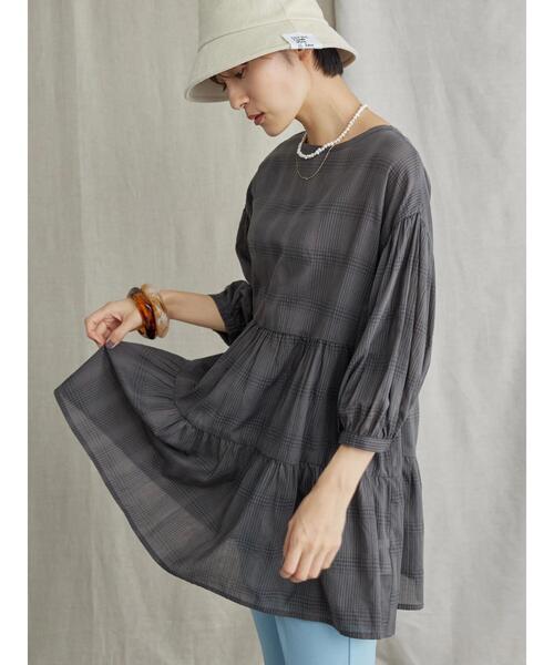 「AMERICAN HOLIC」 7分袖チュニック M ブラック レディース