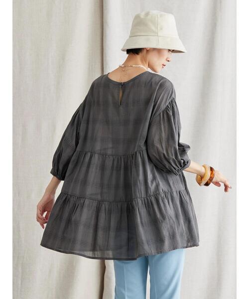 「AMERICAN HOLIC」 7分袖チュニック M ブラック レディース