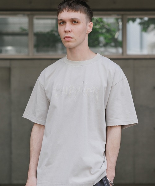 tシャツ SUPPLIER/サプライヤー Vintage Wash Rhinestone Iron Logo Tee 半袖Tシャツ レディース