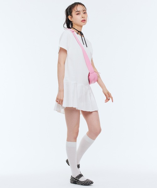 Narcissus 襟付きミニワンピース フリーサイズ Narcissus ワンピース 「Narcissus」プリーツミニワンピース