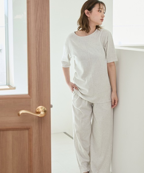 すぐ届く☆gelato pique ペアできる ルームウェア ロングパンツ ONLINE限定】【接触冷感】ベアワンポイントTシャツ&ロングパンツ