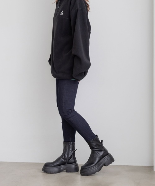 「LOWRYS FARM」 スキニーデニムパンツ LARGE ネイビー レディース