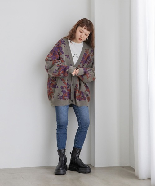 「LOWRYS FARM」 スキニーデニムパンツ LARGE ネイビー レディース