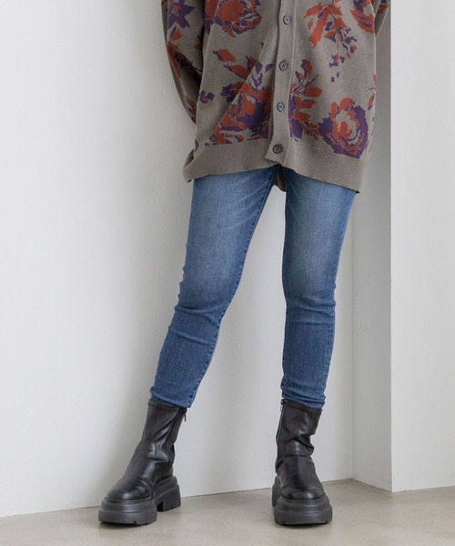 「LOWRYS FARM」 スキニーデニムパンツ LARGE ネイビー レディース